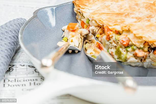 Chicken Pie In A Pan Stock Photo - Download Image Now - Chicken Pot Pie, Pot Pie, Baked Pastry Item