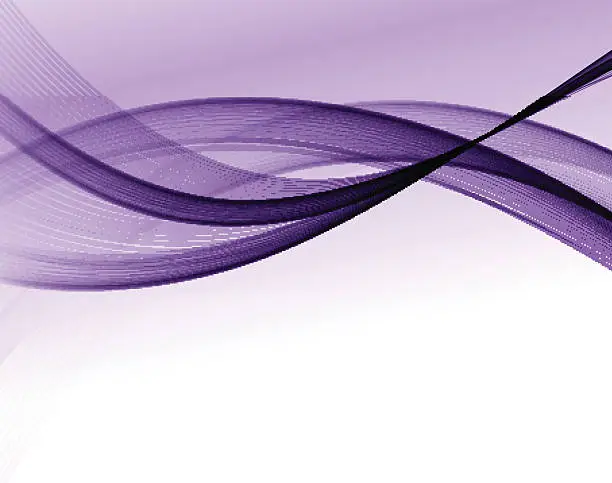Vector illustration of Abstract vector wave background. Purple smoke line