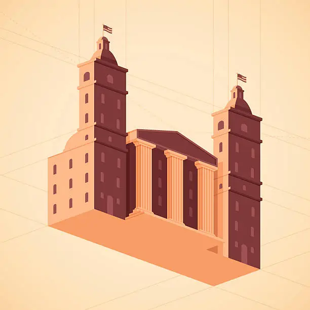 Vector illustration of Isometric Building