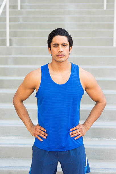 istock Hispanic Man Fitness Stair Runner 512755412