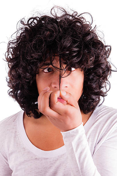 Handsome young man is having a bad hair day stock photo