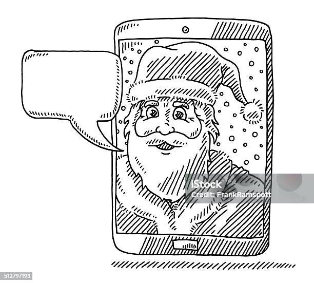 Ilustración de Santa Claus Teléfono Inteligente Ilustración De Burbujas De Discurso y más Vectores Libres de Derechos de Navidad