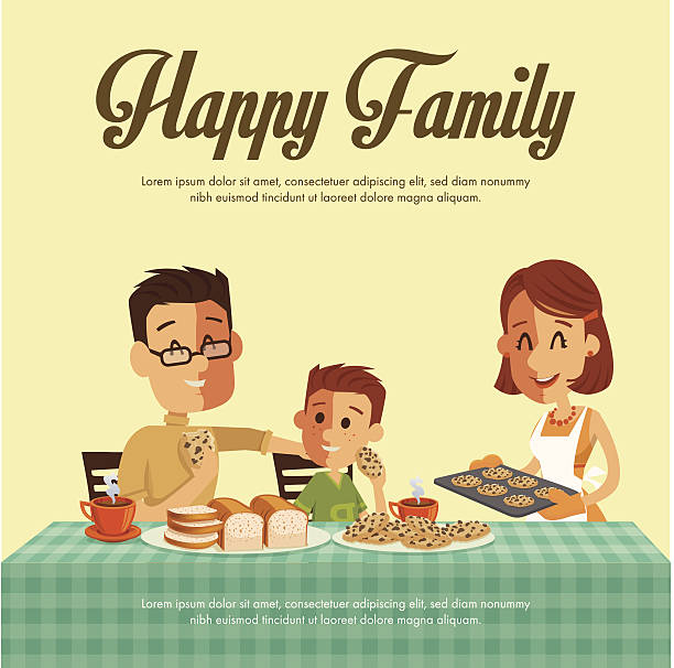 glückliche familie - back seat illustrations stock-grafiken, -clipart, -cartoons und -symbole