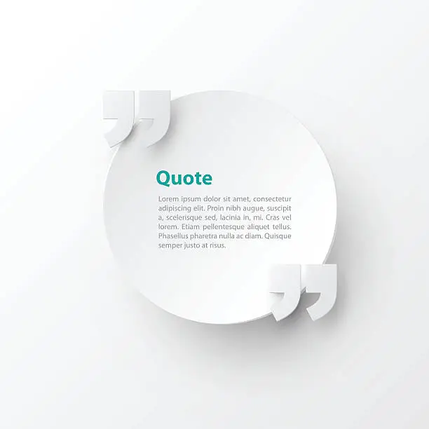 Vector illustration of quotation mark text bubble