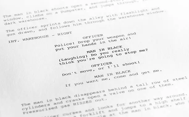 Photo of Screenplay close-up 1 (generic film text written by photographer)