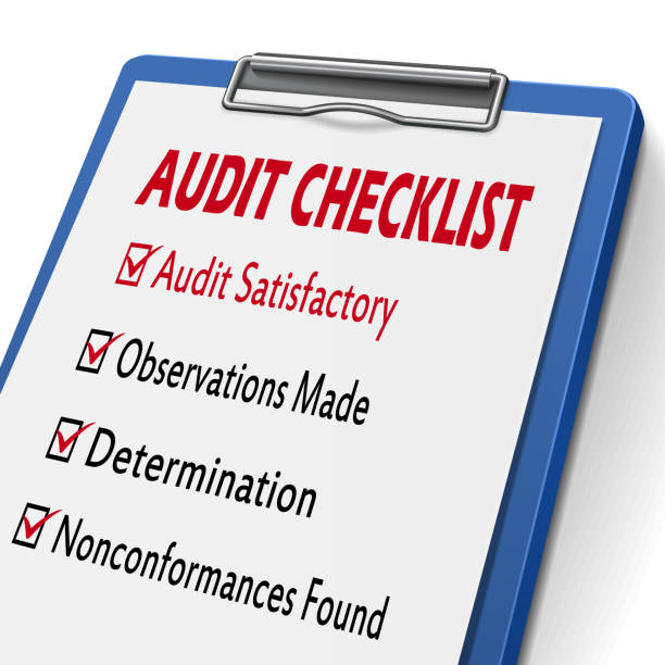 ilustraciones, imágenes clip art, dibujos animados e iconos de stock de lista de verificación de auditoría portapapeles - conformity tax checklist clipboard