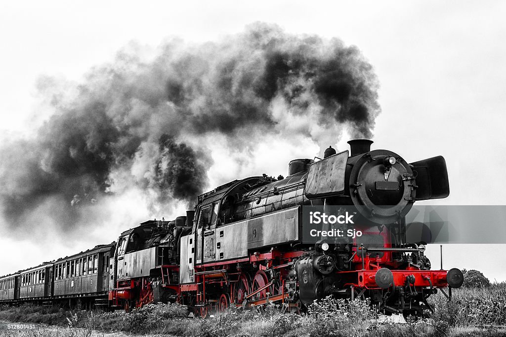 Trem a vapor - Foto de stock de Locomotiva royalty-free