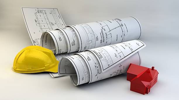 3d illustration of  Blueprints