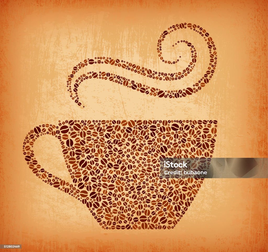 Taza de café caliente sin royalties de patrón de caseína - arte vectorial de Bebida libre de derechos