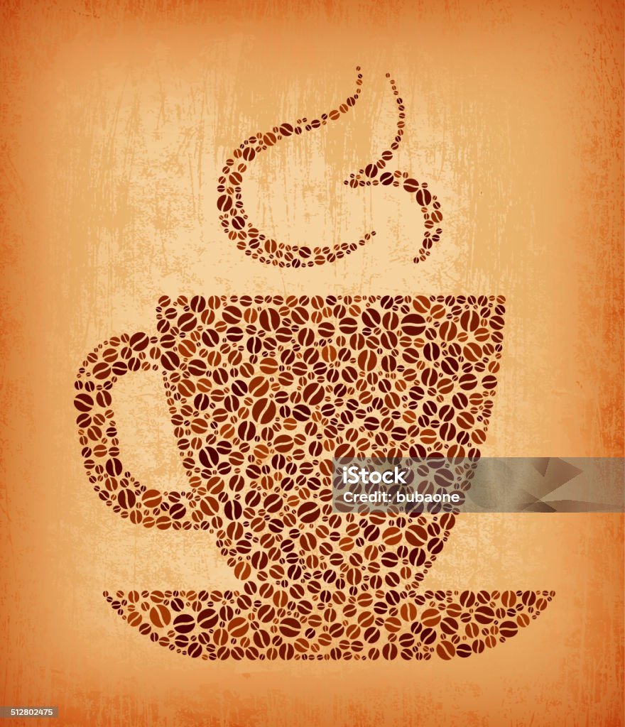 Taza de café caliente sin royalties de patrón de caseína - arte vectorial de Bebida libre de derechos