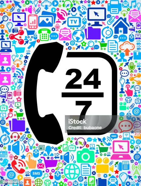 24 7 Customer Service On Modern Technology Communication Stock Illustration - Download Image Now