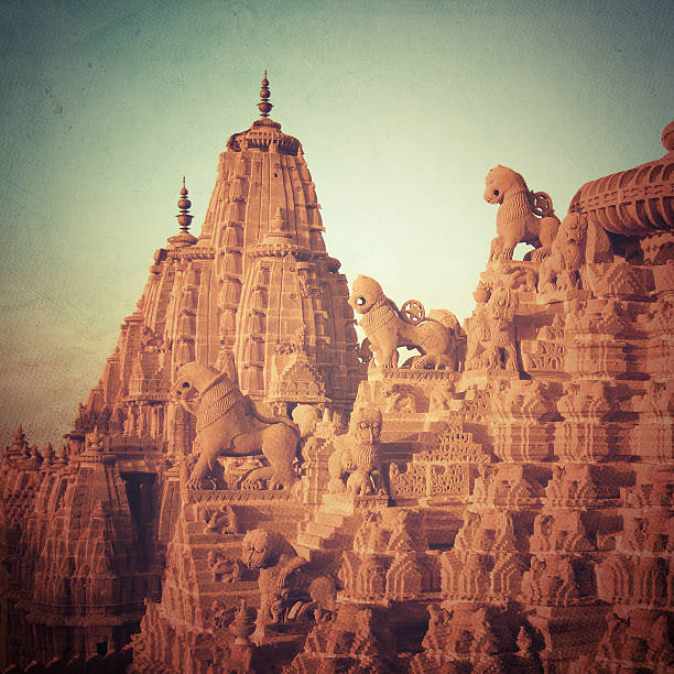 Rooftop of jain temples of jaisalmer in rajasthan state in india