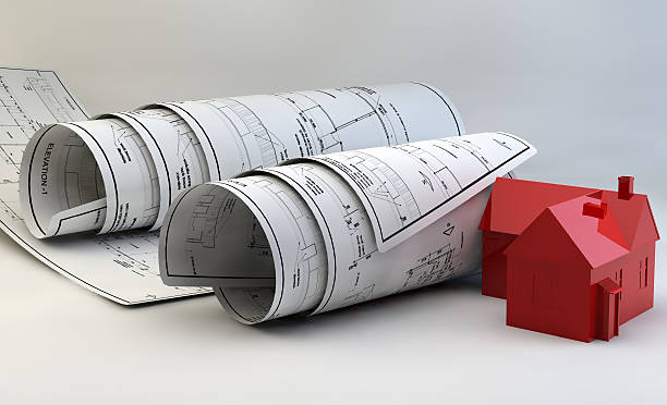 istock 3d illustration of  Blueprints 512803759