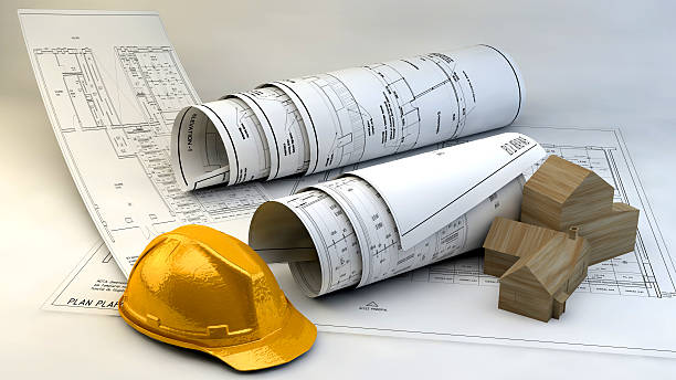 istock 3d illustration of  Blueprints 512803925