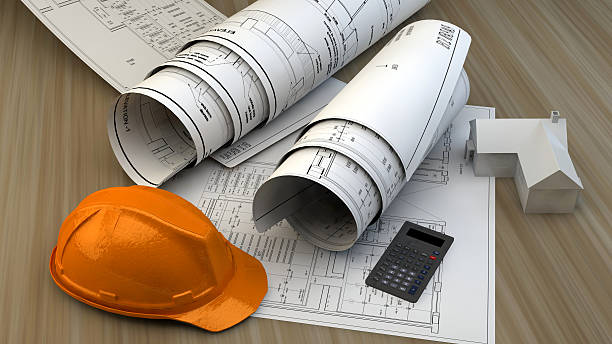 istock 3d illustration of  Blueprints 512803931