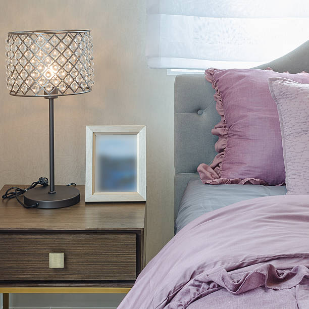 istock classic lamp style on wooden table side in bedroom 512804696