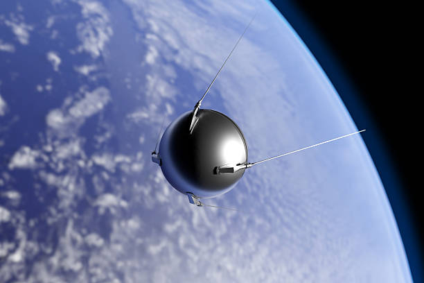 Sputnik Orbiting Earth stock photo