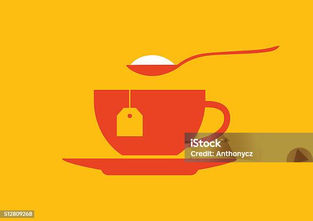 Tea Cup Icon Stock Illustration - Download Image Now - Sugar - Food, Spoon, Tea - Hot Drink