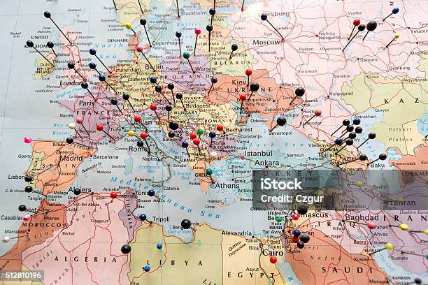 Europe And North Africa Map Stock Photo - Download Image Now - Map, World Map, Globe - Navigational Equipment