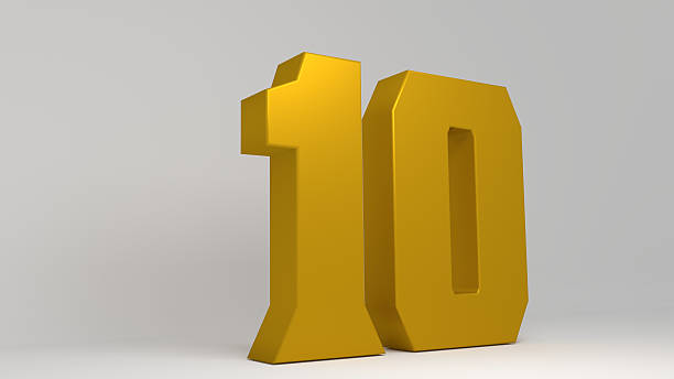 istock Golden 3D number. Lights and shadows. Rendered illustration. 512811284