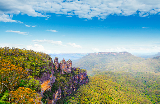 The Three Sisters rocks in the Blue Mountains, Australia
