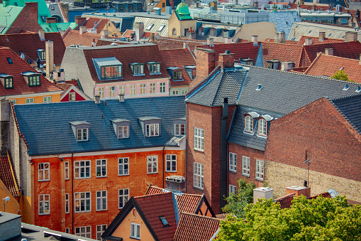 View of danish houses in Copehagen, Denmark