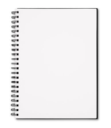 Open Spiral Blank Sketchbook isolated on white (excluding the shadow)