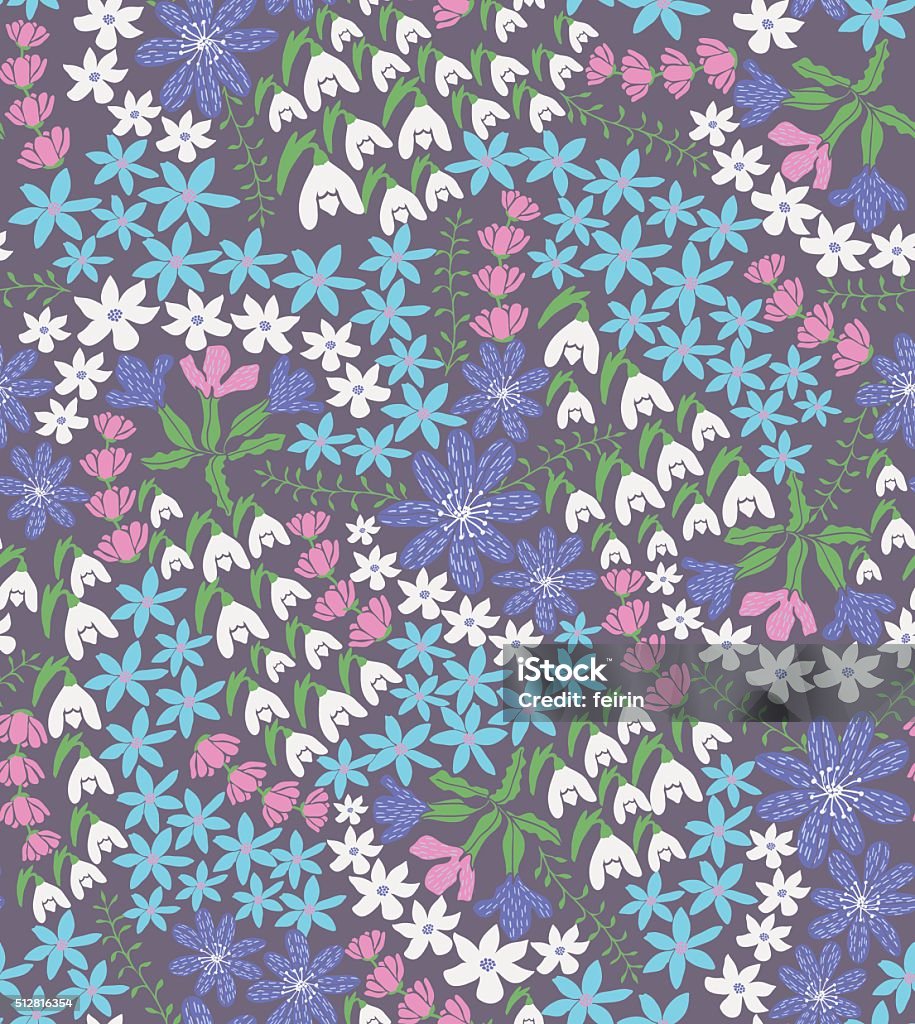 Spring Dark Vector Vector Dark Background With Spring Flowers Stock Illustration ...
