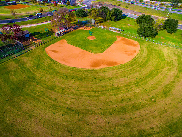 istock Baseball Field Over Head Aerial Shot Colorful 512817898