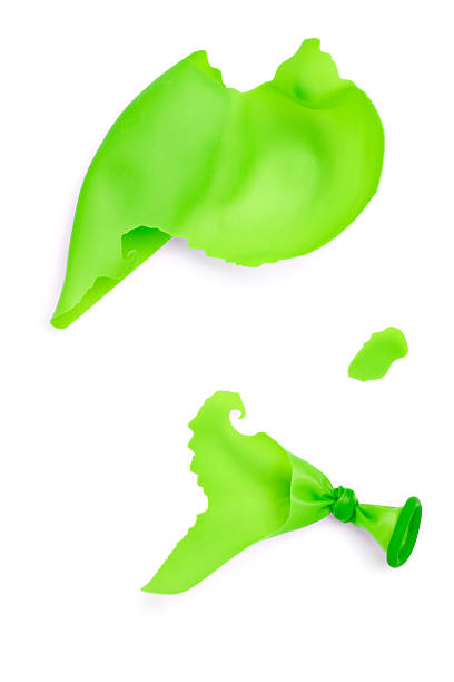 The holiday is over the airy green balloon is swollen