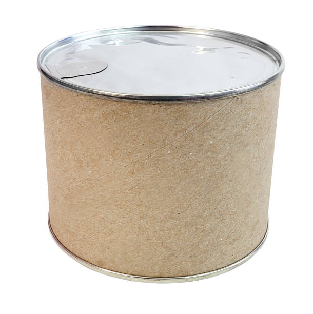 istock Squat Short Cardboard Container with Shiny Foil Lid 512821120