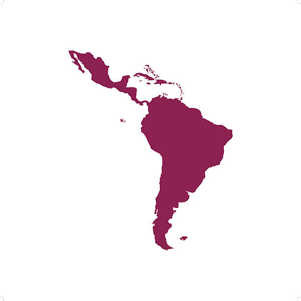 illustrazioni stock, clip art, cartoni animati e icone di tendenza di mappa di america latina - the americas latin american and hispanic ethnicity map latin america