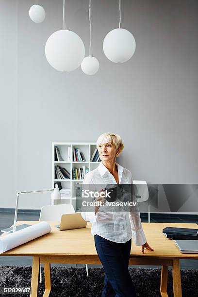 Senior Businesswoman In The Office Stock Photo - Download Image Now - Architect, Desk, Senior Adult