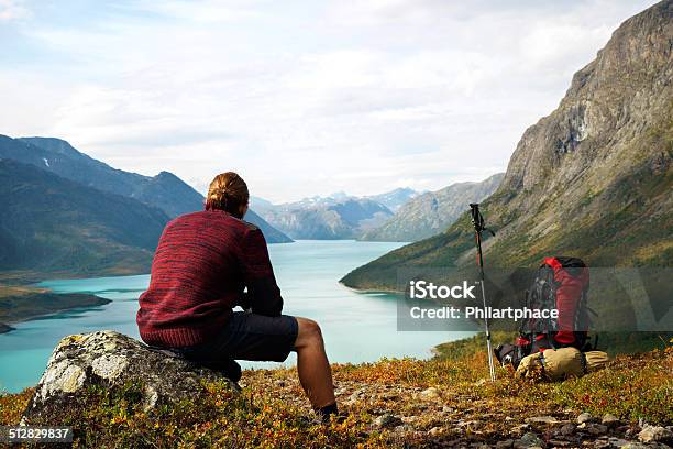 Scenic View Of Lake Gjende In The Jotunheimen National Park Stock Photo - Download Image Now
