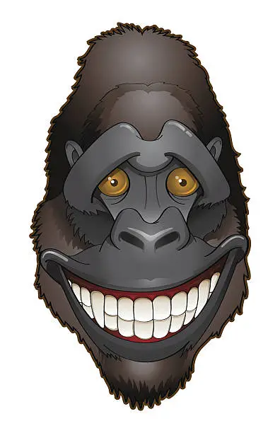 Vector illustration of Shy gorilla