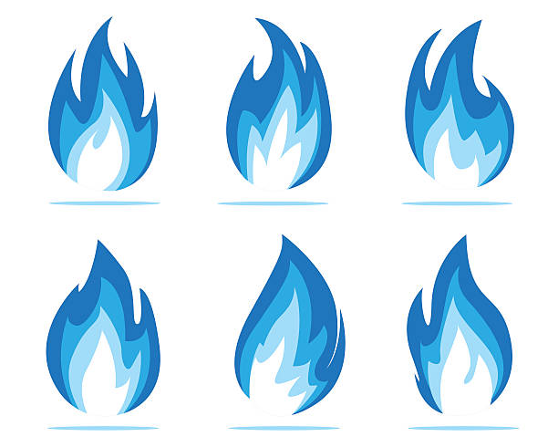 blau flamme energie - abstract blue flame backgrounds stock-grafiken, -clipart, -cartoons und -symbole