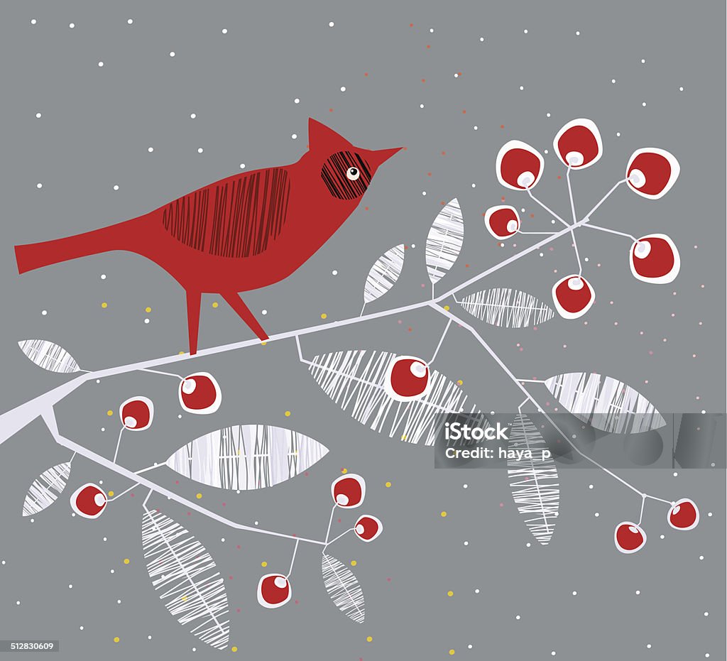 Pájaro cardenal en derivación - arte vectorial de Pájaro cardenal libre de derechos
