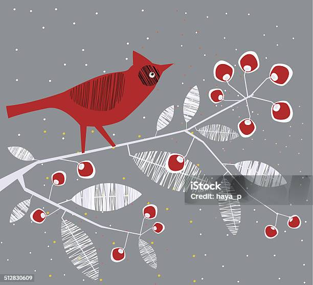 Ilustración de Pájaro Cardenal En Derivación y más Vectores Libres de Derechos de Pájaro cardenal - Pájaro cardenal, Invierno, Navidad