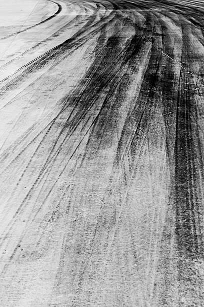 istock Traces of a braking on asphalt 512830884