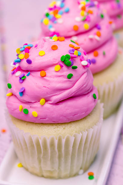 istock Birthday Cupcakes with Pink Frosting 512832283