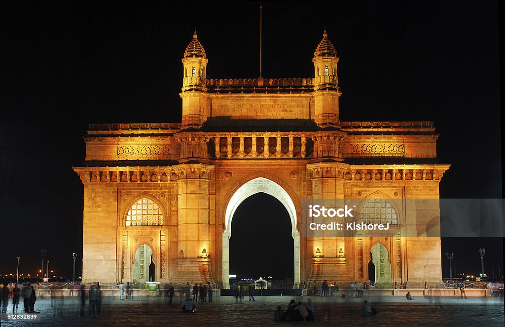 Illuminated Gateway of India, Mumbai Illuminated Gateway of India, Mumbai, India at night. Front view. Gateway of India Stock Photo