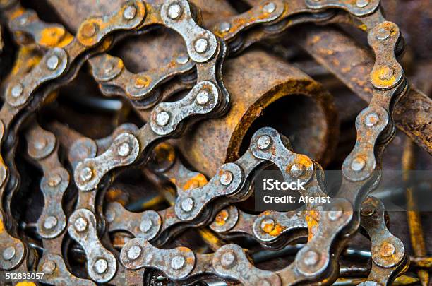 Scrap Metal Stock Photo - Download Image Now - Bicycle Chain, Garbage, Heap