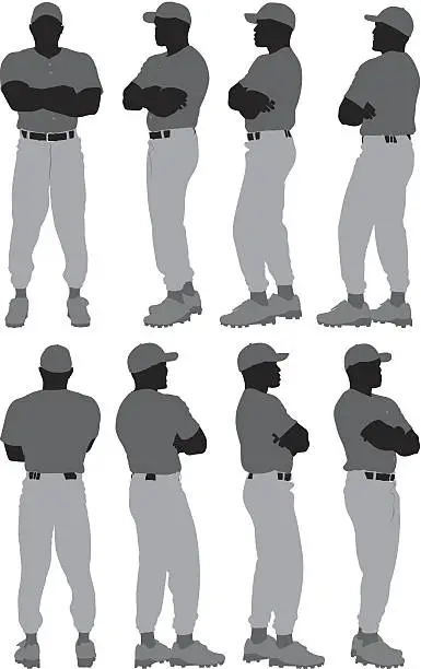 Vector illustration of Baseball player in 360 degree pose