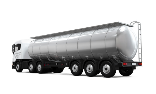 Oil Tank Truck isolated on white background. 3D render