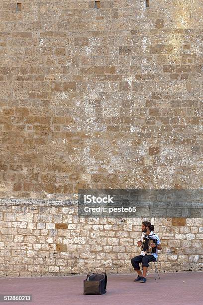 San Gimignano Tuscany Street Musician Color Image Stock Photo - Download Image Now