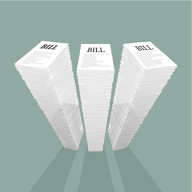 stos listów - stack tax paper document stock illustrations