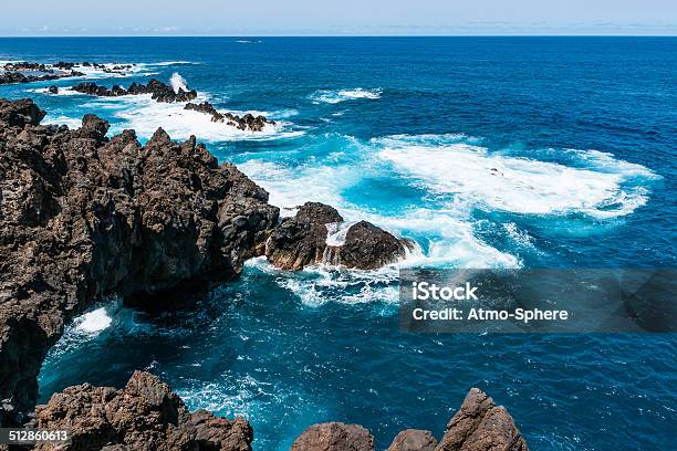 Beautiful North Coast Of Madeira Porto Moniz Stock Photo - Download Image Now - Acute Angle, Atlantic Islands, Atlantic Ocean