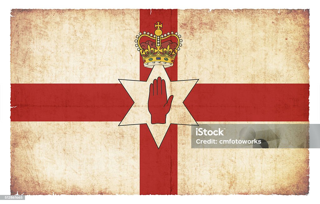 Grunge flag of Northern Ireland Flag of Northern Ireland created in grunge style Antique Stock Photo