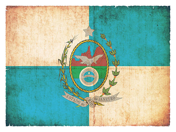 Grunge flag of Rio de Janeiro (Brazil)