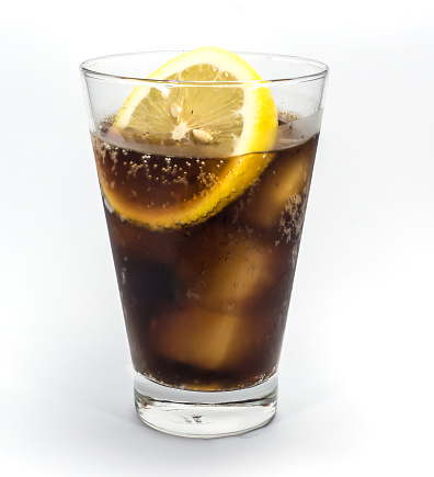 Isolate picture of lemon cola that is refreshing drink on summer